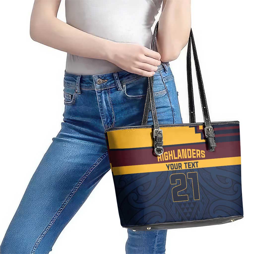 New Zealand Rugby Pacific Custom Leather Tote Bag Kahupeka Retro 2025 Taniko Motif