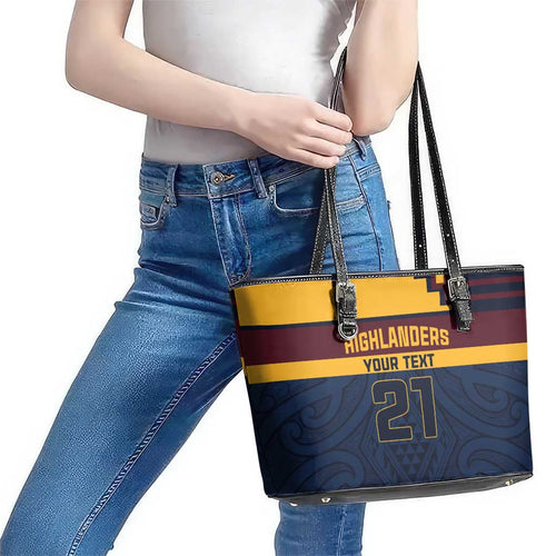 New Zealand Rugby Pacific Custom Leather Tote Bag Kahupeka Retro 2025 Taniko Motif