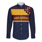 New Zealand Rugby Pacific Custom Long Sleeve Button Shirt Kahupeka Retro 2025 Taniko Motif
