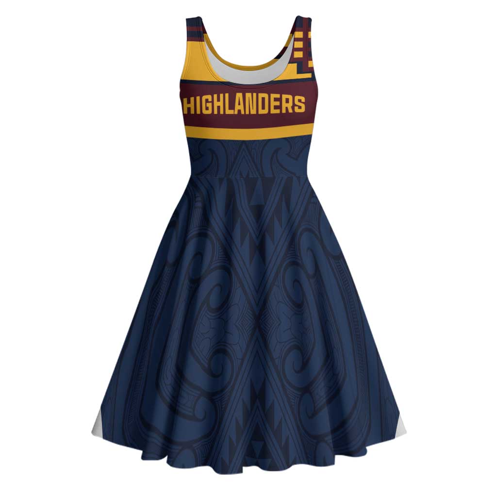 New Zealand Rugby Pacific Custom Midi Dress Kahupeka Retro 2025 Taniko Motif - Aussie Hoodie