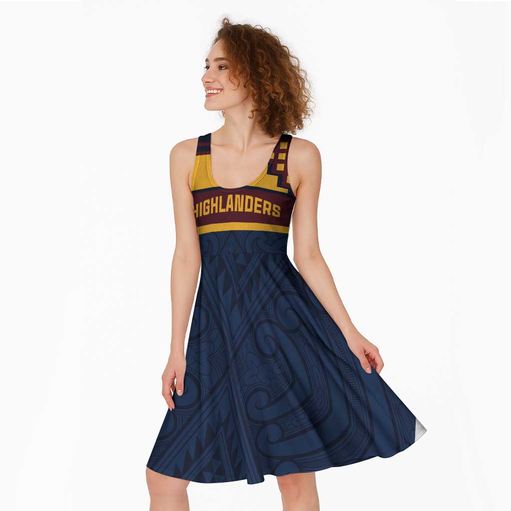 New Zealand Rugby Pacific Custom Midi Dress Kahupeka Retro 2025 Taniko Motif - Aussie Hoodie