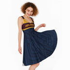 New Zealand Rugby Pacific Custom Midi Dress Kahupeka Retro 2025 Taniko Motif - Aussie Hoodie