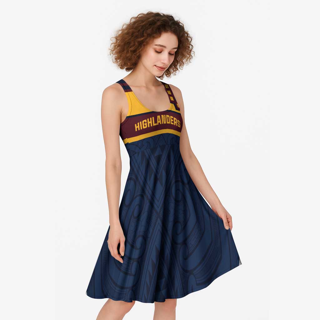 New Zealand Rugby Pacific Custom Midi Dress Kahupeka Retro 2025 Taniko Motif - Aussie Hoodie