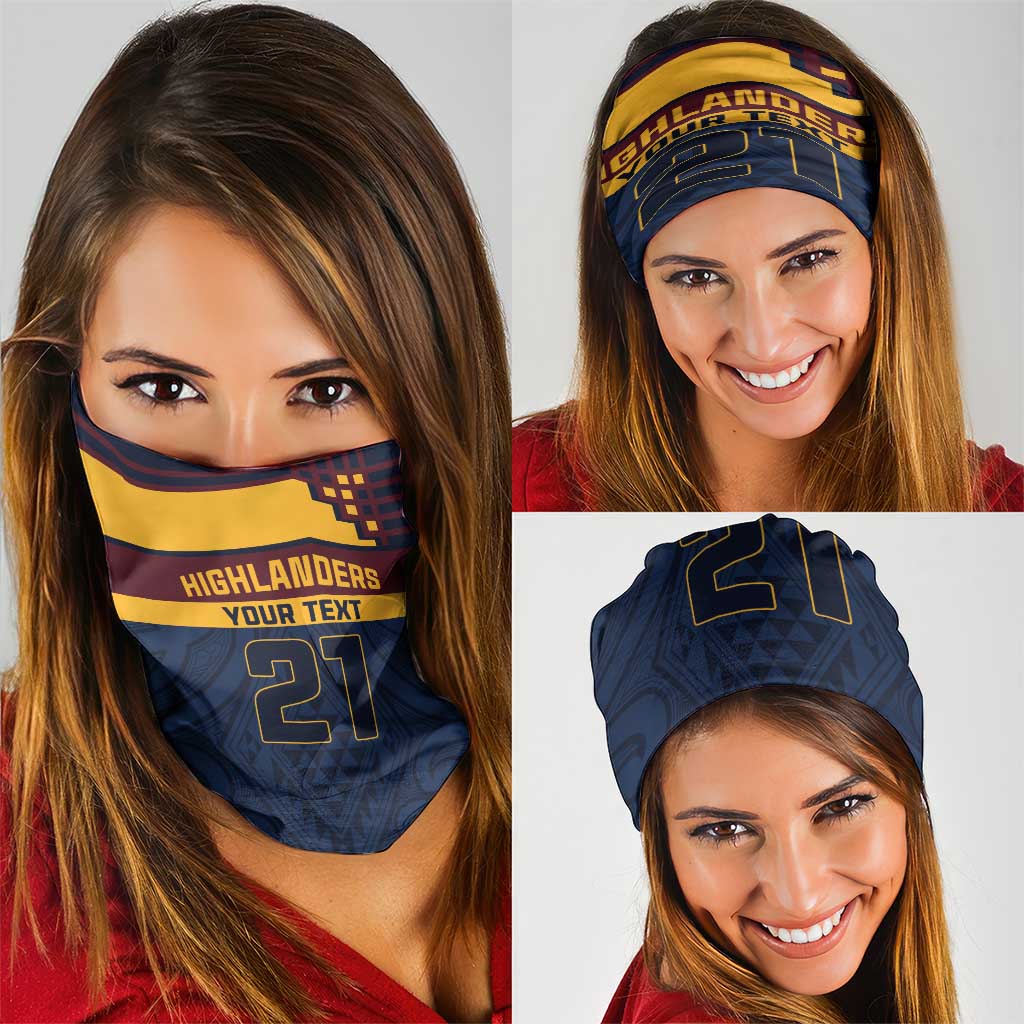 New Zealand Rugby Pacific Custom Neck Gaiter Kahupeka Retro 2025 Taniko Motif - Aussie Hoodie