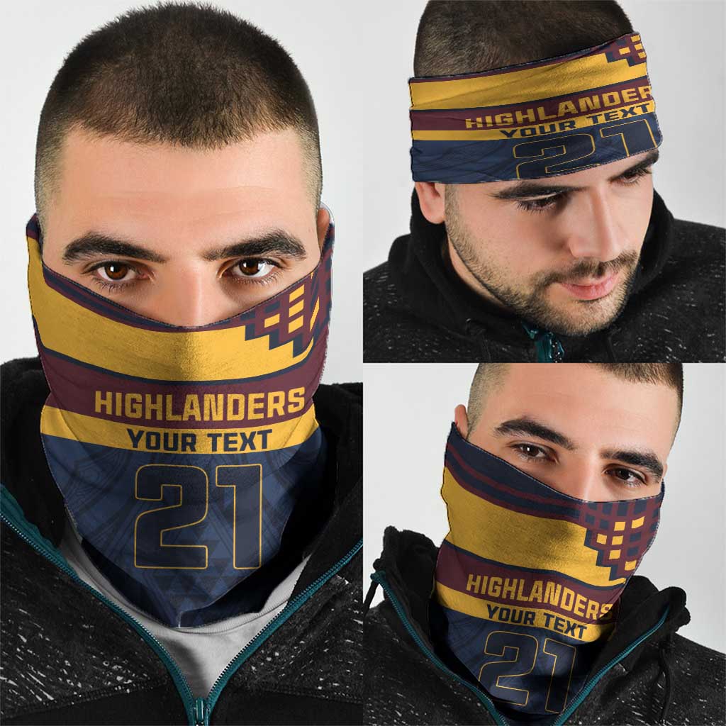 New Zealand Rugby Pacific Custom Neck Gaiter Kahupeka Retro 2025 Taniko Motif - Aussie Hoodie