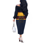 New Zealand Rugby Pacific Custom Off The Shoulder Long Sleeve Dress Kahupeka Retro 2025 Taniko Motif
