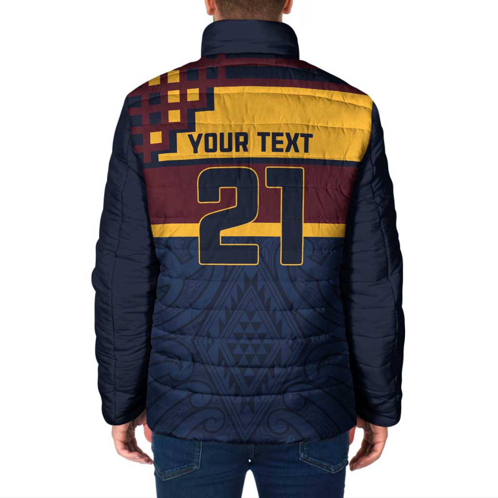 New Zealand Rugby Pacific Custom Padded Jacket Kahupeka Retro 2025 Taniko Motif - Aussie Hoodie