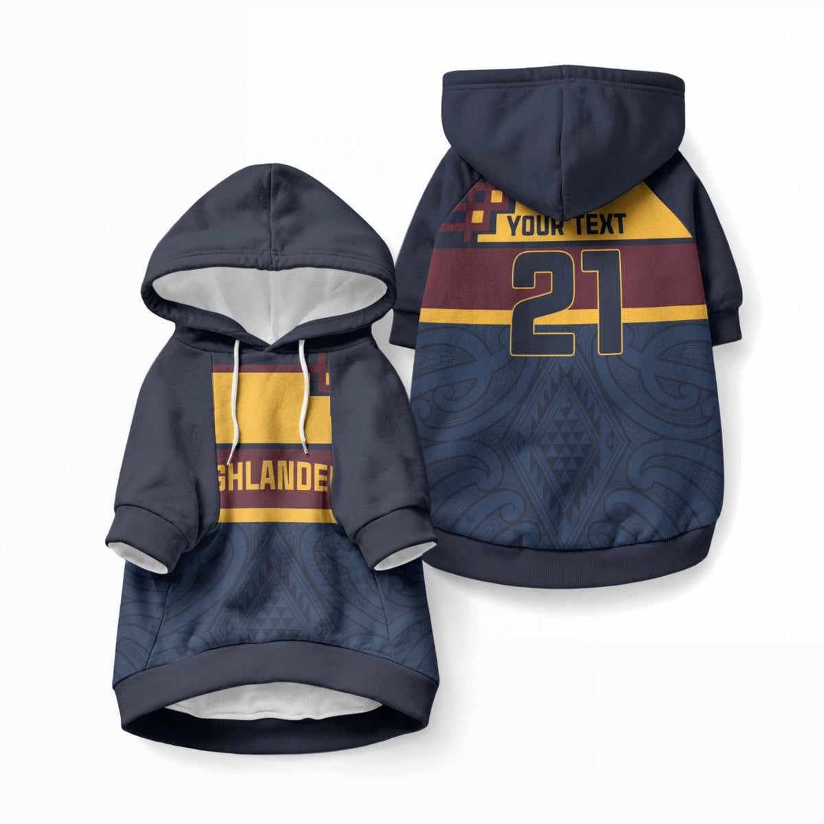 New Zealand Maori Rugby Pacific Custom Pet Hoodie Kahupeka Retro 2025 Taniko Motif