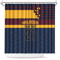 New Zealand Rugby Pacific Custom Shower Curtain Kahupeka Retro 2025 Taniko Motif