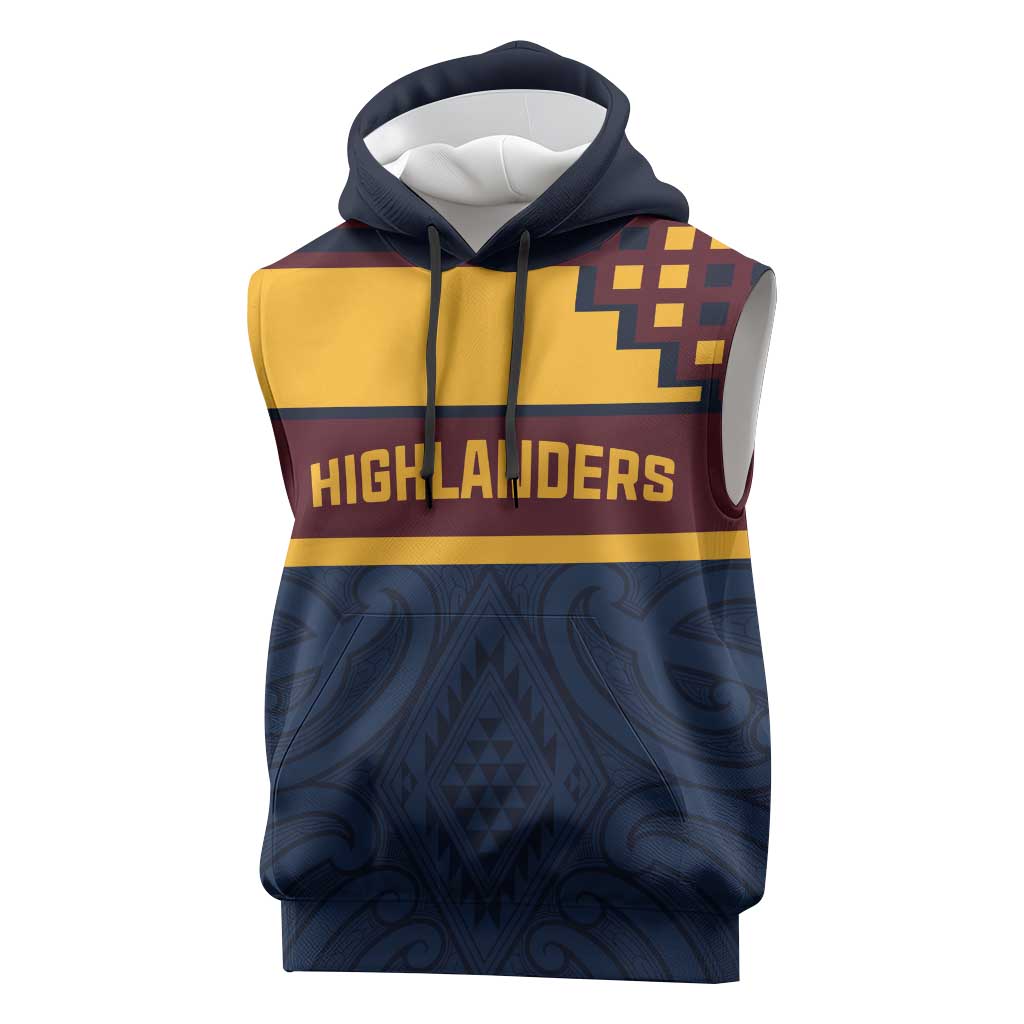 New Zealand Rugby Pacific Custom Sleeveless Hoodie Kahupeka Retro 2025 Taniko Motif - Aussie Hoodie