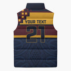 New Zealand Rugby Pacific Custom Sleeveless Puffer Jacket Kahupeka Retro 2025 Taniko Motif - Aussie Hoodie