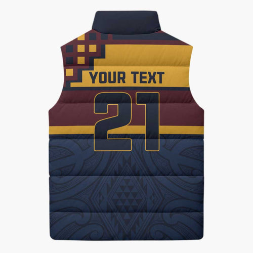 New Zealand Rugby Pacific Custom Sleeveless Puffer Jacket Kahupeka Retro 2025 Taniko Motif - Aussie Hoodie