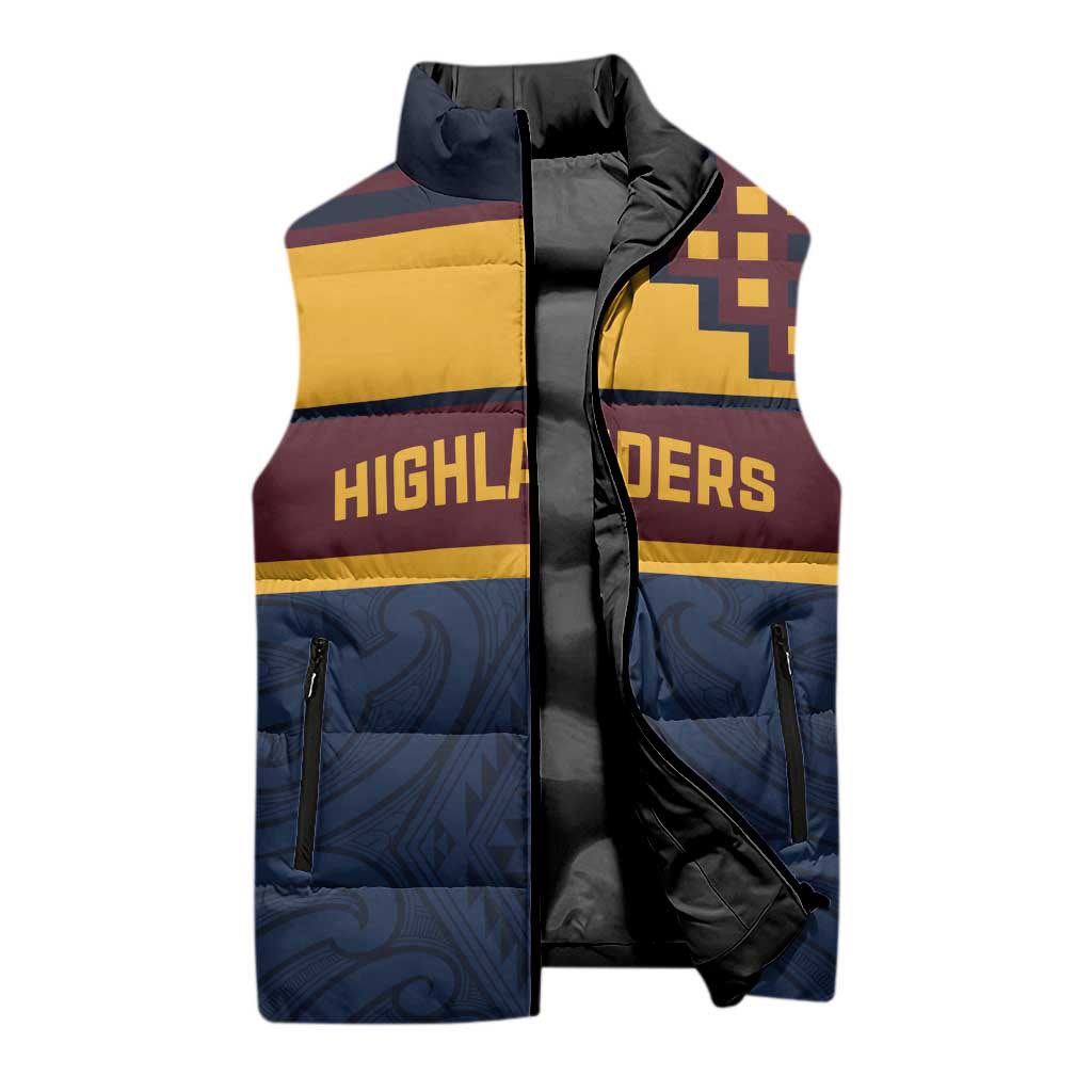New Zealand Rugby Pacific Custom Sleeveless Puffer Jacket Kahupeka Retro 2025 Taniko Motif - Aussie Hoodie