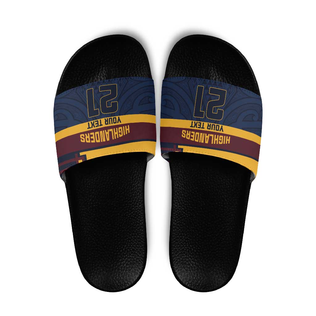 New Zealand Rugby Pacific Custom Slide Sandals Kahupeka Retro 2025 Taniko Motif - Aussie Hoodie