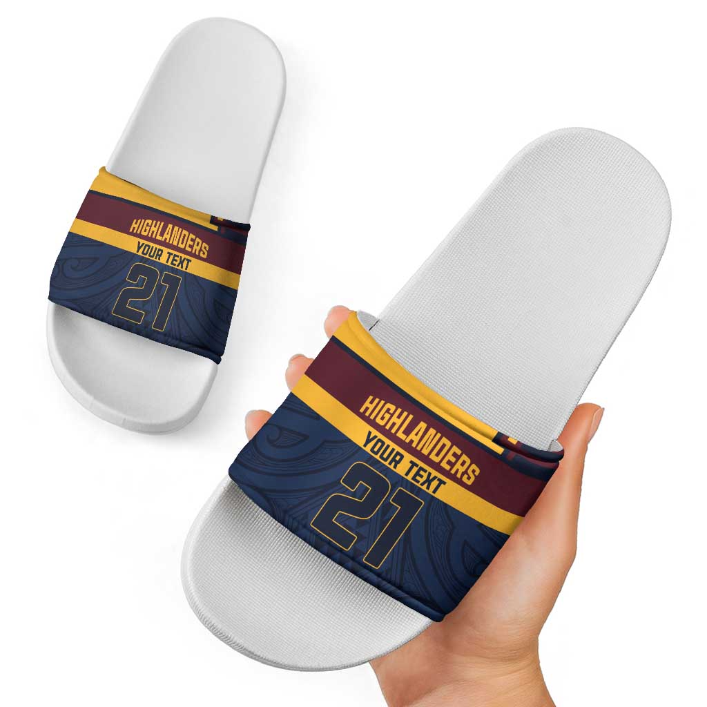 New Zealand Rugby Pacific Custom Slide Sandals Kahupeka Retro 2025 Taniko Motif - Aussie Hoodie