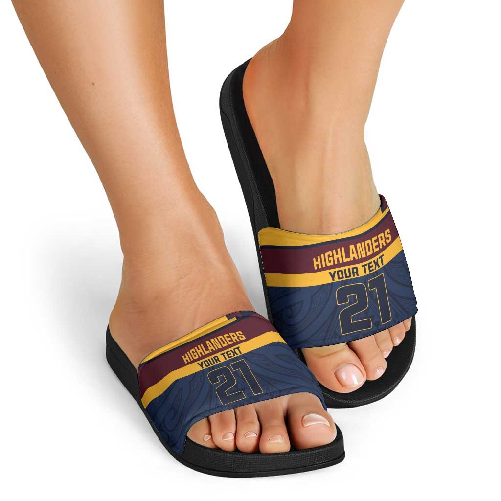New Zealand Rugby Pacific Custom Slide Sandals Kahupeka Retro 2025 Taniko Motif - Aussie Hoodie