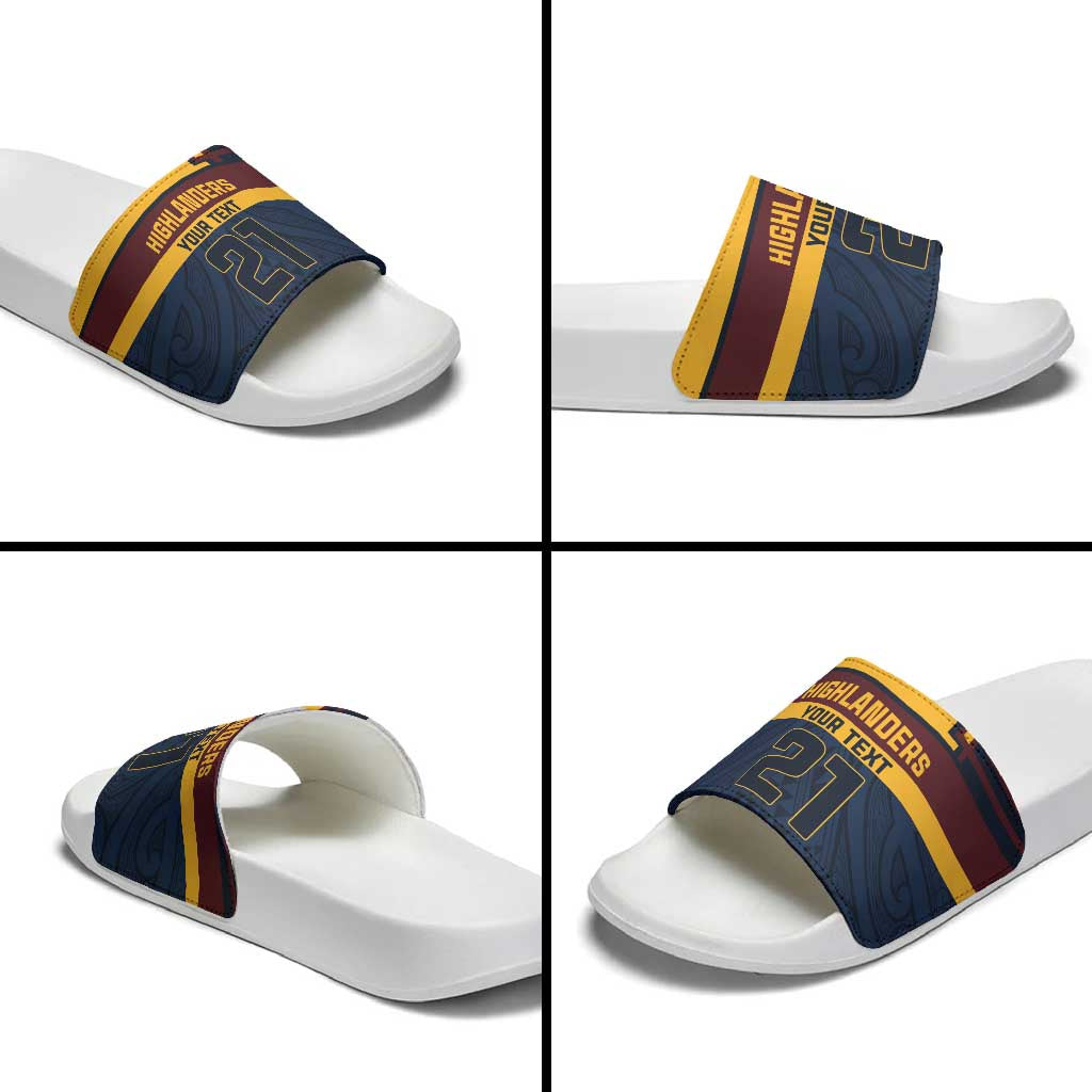 New Zealand Rugby Pacific Custom Slide Sandals Kahupeka Retro 2025 Taniko Motif - Aussie Hoodie