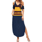 New Zealand Rugby Pacific Custom Summer Maxi Dress Kahupeka Retro 2025 Taniko Motif