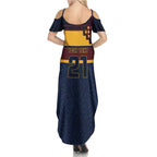 New Zealand Rugby Pacific Custom Summer Maxi Dress Kahupeka Retro 2025 Taniko Motif