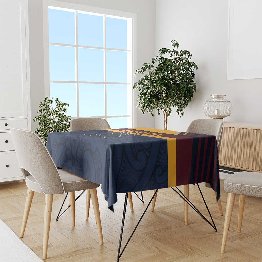 New Zealand Rugby Pacific Custom Tablecloth Kahupeka Retro 2025 Taniko Motif