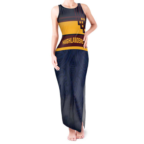 New Zealand Rugby Pacific Custom Tank Maxi Dress Kahupeka Retro 2025 Taniko Motif