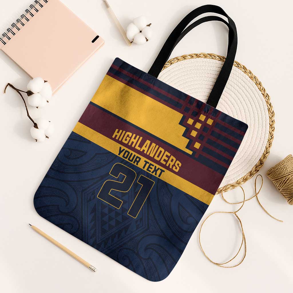 New Zealand Rugby Pacific Custom Tote Bag Kahupeka Retro 2025 Taniko Motif - Aussie Hoodie