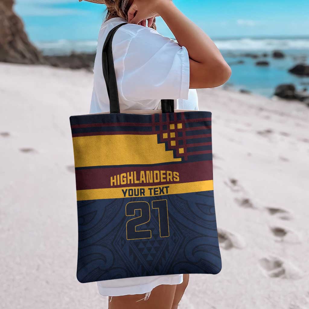 New Zealand Rugby Pacific Custom Tote Bag Kahupeka Retro 2025 Taniko Motif - Aussie Hoodie