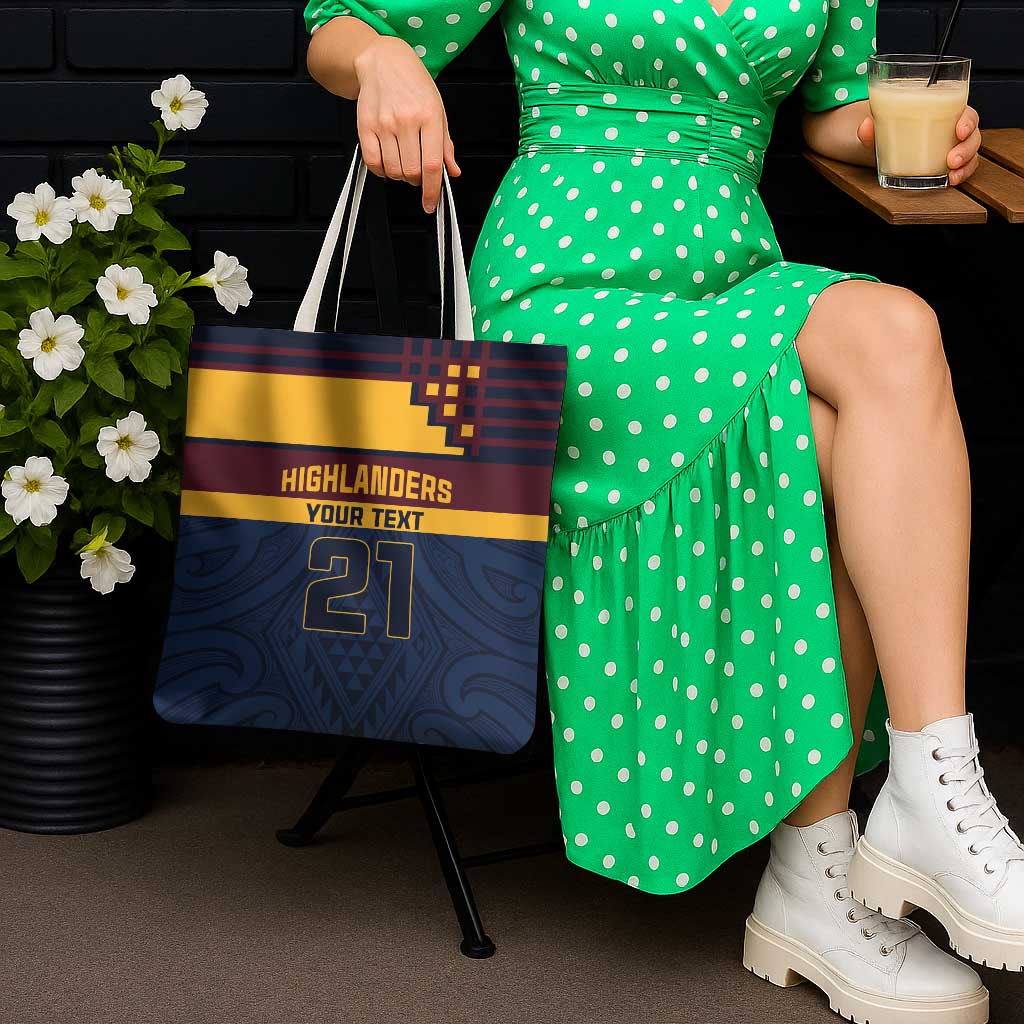 New Zealand Rugby Pacific Custom Tote Bag Kahupeka Retro 2025 Taniko Motif - Aussie Hoodie