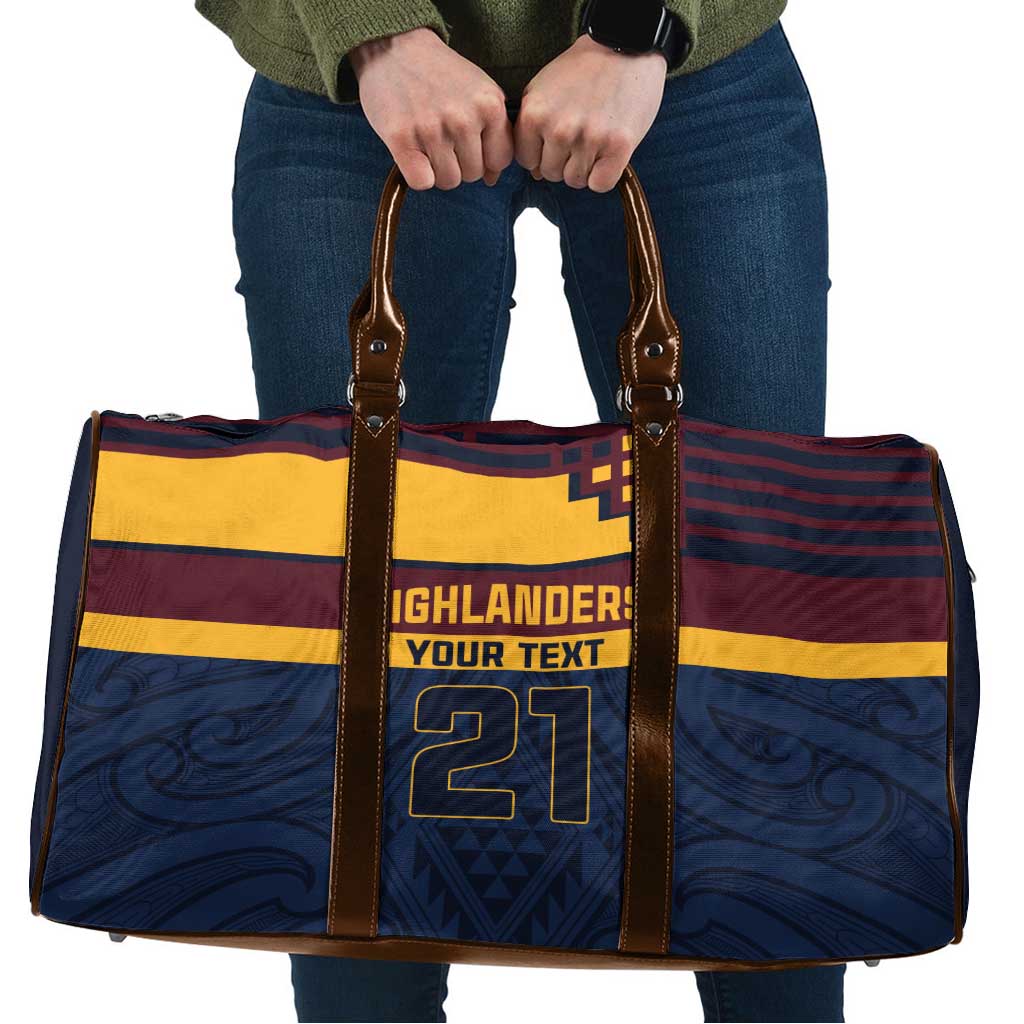 New Zealand Rugby Pacific Custom Travel Bag Kahupeka Retro 2025 Taniko Motif - Aussie Hoodie