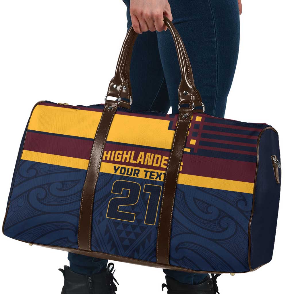 New Zealand Rugby Pacific Custom Travel Bag Kahupeka Retro 2025 Taniko Motif - Aussie Hoodie