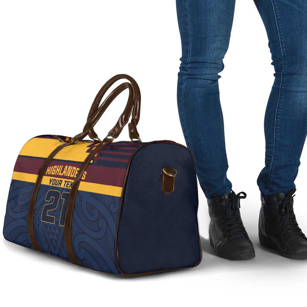 New Zealand Rugby Pacific Custom Travel Bag Kahupeka Retro 2025 Taniko Motif - Aussie Hoodie