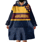 New Zealand Rugby Pacific Custom Wearable Blanket Hoodie Kahupeka Retro 2025 Taniko Motif