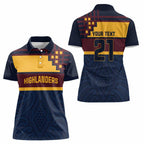 New Zealand Rugby Pacific Custom Women Polo Shirt Kahupeka Retro 2025 Taniko Motif