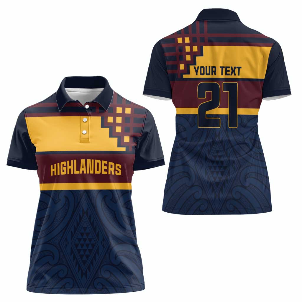 New Zealand Rugby Pacific Custom Women Polo Shirt Kahupeka Retro 2025 Taniko Motif