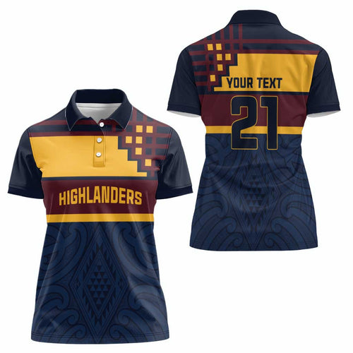 New Zealand Rugby Pacific Custom Women Polo Shirt Kahupeka Retro 2025 Taniko Motif