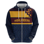 New Zealand Rugby Pacific Custom Zip Hoodie Kahupeka Retro 2025 Taniko Motif