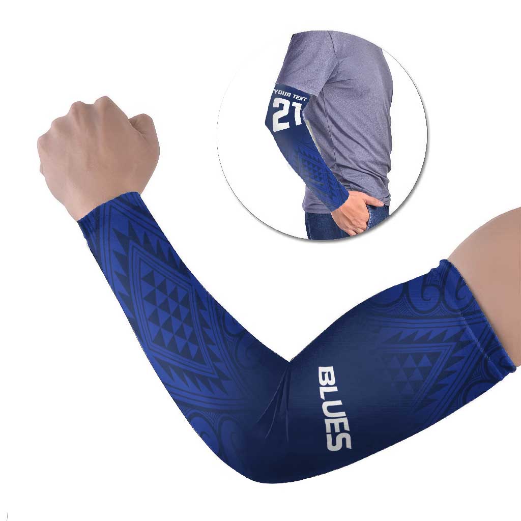 New Zealand Rugby Pacific Custom Arm Sleeves Kahurangi Auckland All Blue - Aussie Hoodie
