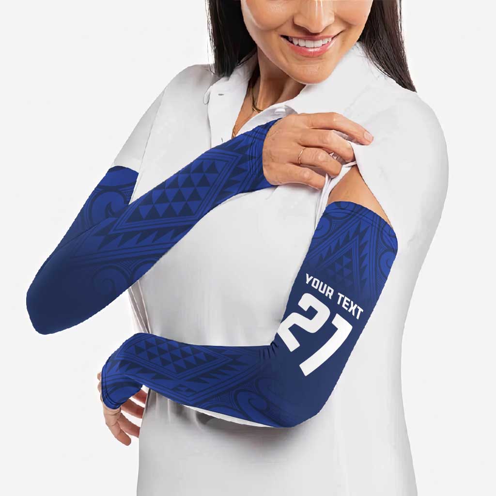 New Zealand Rugby Pacific Custom Arm Sleeves Kahurangi Auckland All Blue - Aussie Hoodie