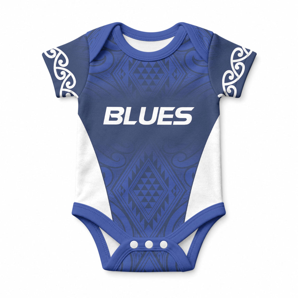 New Zealand Maori Rugby Pacific Custom Baby Onesie Kahurangi Auckland All Blue