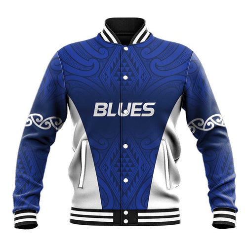 New Zealand Rugby Pacific Custom Baseball Jacket Kahurangi Auckland All Blue