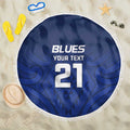 New Zealand Rugby Pacific Custom Beach Blanket Kahurangi Auckland All Blue