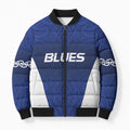 New Zealand Rugby Pacific Custom Bomber Puffer Jacket Kahurangi Auckland All Blue - Aussie Hoodie