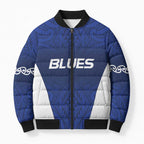 New Zealand Rugby Pacific Custom Bomber Puffer Jacket Kahurangi Auckland All Blue - Aussie Hoodie