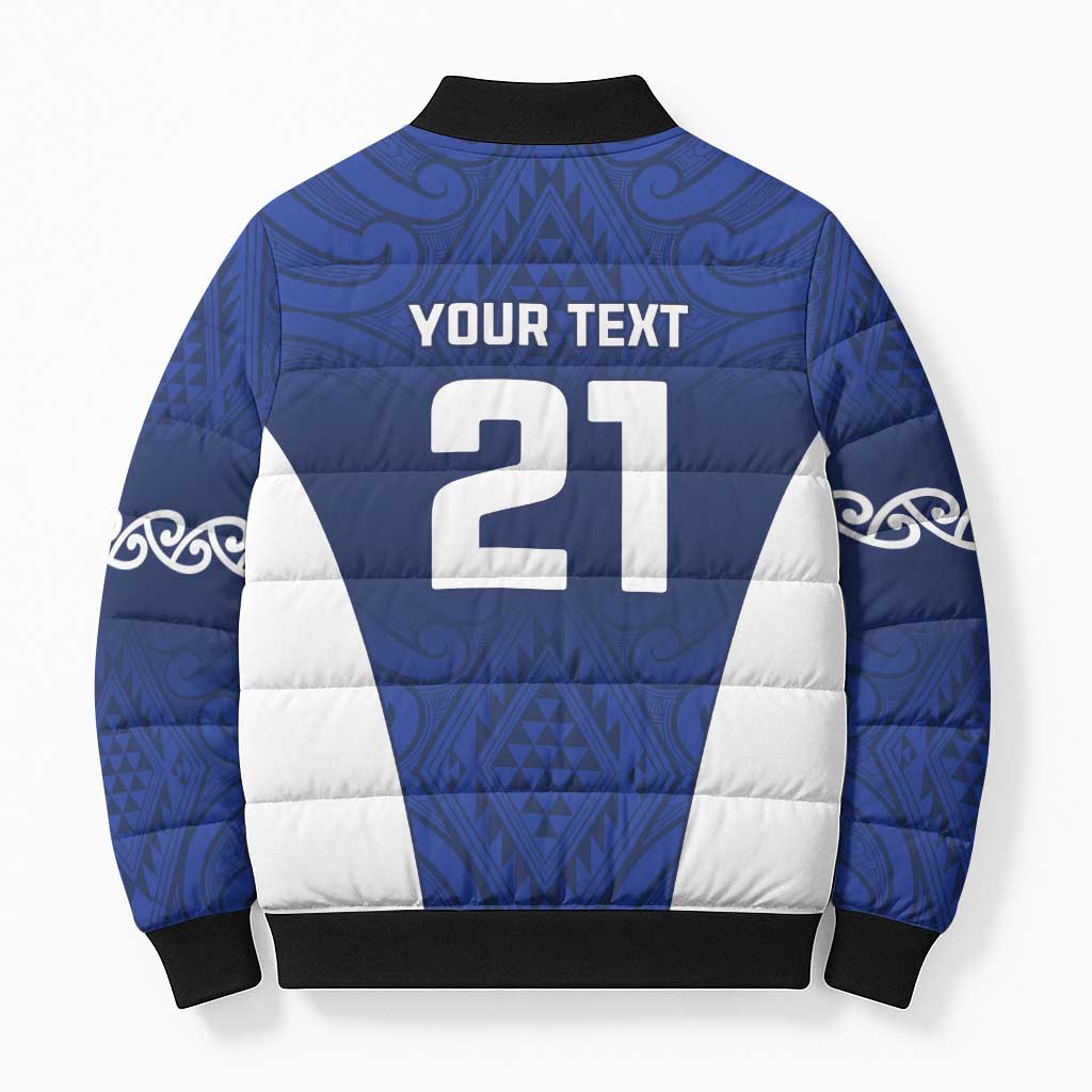 New Zealand Rugby Pacific Custom Bomber Puffer Jacket Kahurangi Auckland All Blue - Aussie Hoodie