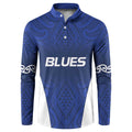 New Zealand Rugby Pacific Custom Button Sweatshirt Kahurangi Auckland All Blue