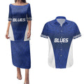 New Zealand Rugby Pacific Custom Couples Matching Puletasi and Hawaiian Shirt Kahurangi Auckland All Blue