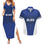 New Zealand Rugby Pacific Custom Couples Matching Summer Maxi Dress and Hawaiian Shirt Kahurangi Auckland All Blue