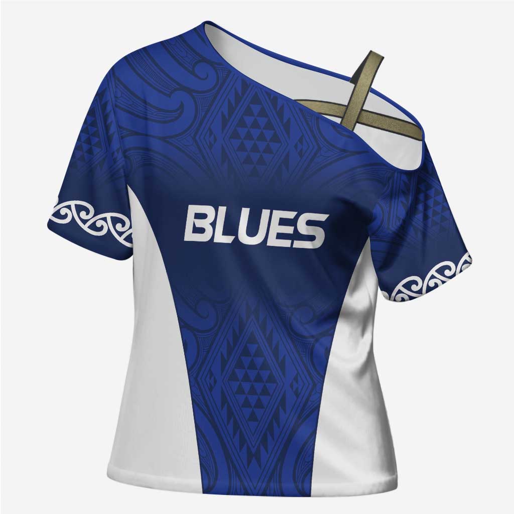 New Zealand Rugby Pacific Custom Cross Shoulder Shirt Kahurangi Auckland All Blue - Aussie Hoodie