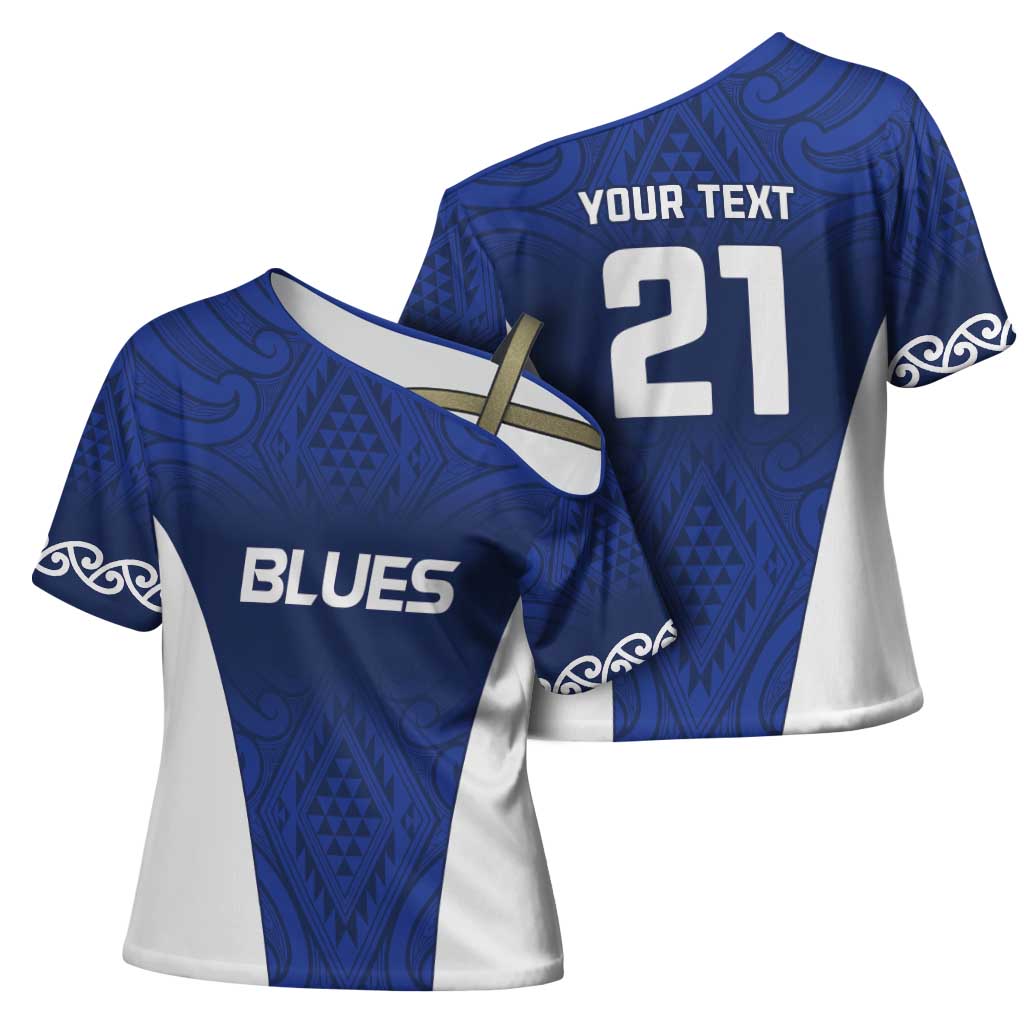 New Zealand Rugby Pacific Custom Cross Shoulder Shirt Kahurangi Auckland All Blue - Aussie Hoodie