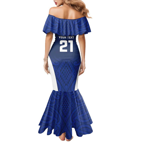 New Zealand Rugby Pacific Custom Family Matching Mermaid Dress and Hawaiian Shirt Kahurangi Auckland All Blue